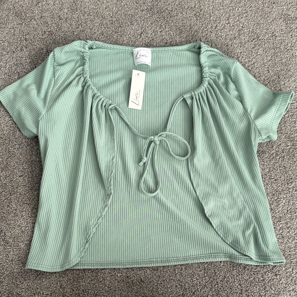 Olivia Rae Mint Green Ribbed Top